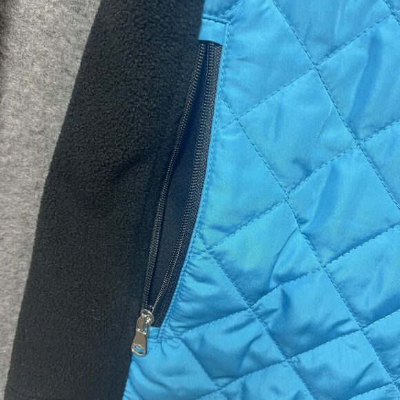 LRL Ralph Lauren Active Jacket Womens Medium Blue Black Fleece Full Zip Quilted - Picture 4 of 7